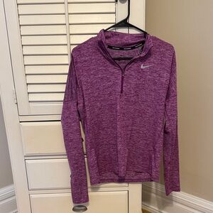 Nike Purple Heather Half-Zip Performance Top size small